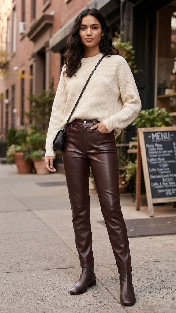 Gap Faux Leather Vintage Slim High Rise Pants Espresso Brown Size 24 / 00R